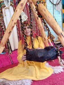 Five Ways a Moroccan Berber Woman Honors Handicrafts Daily Moroccan berber woman churning of milk