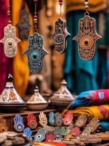 Hamsa Hand of Fatima: The Story Behind Morocco’s Most Iconic Handcrafted Symbol Hamsa hand of fatima in Marrakech bazaar